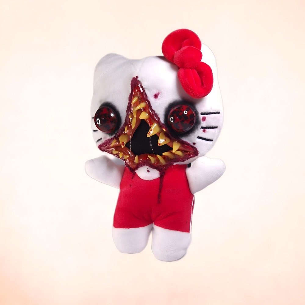 Saritasangerart Hello Kitty - Horror handmade hello kitty Peluche - Blanc